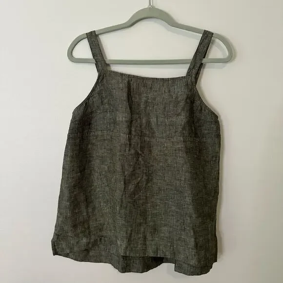Athleta dark green sleeveless linen tank top size L - Picture 12 of 14